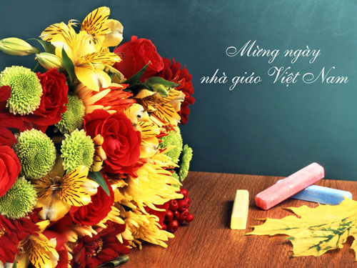 Ảnh hoa kèm lời chúc mừng ngày nhà giáo Việt Nam