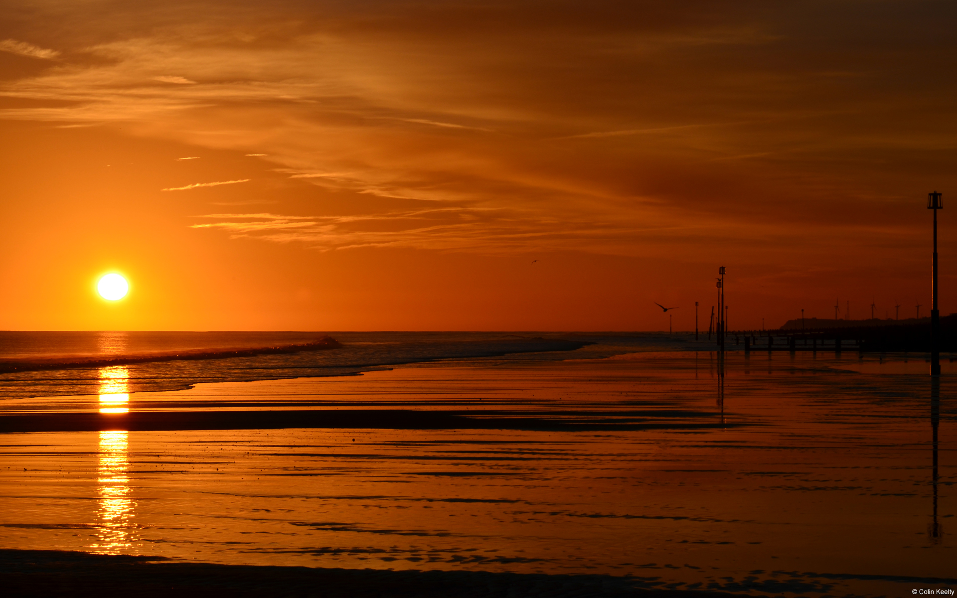 Ngắm hoàng hôn trên biển tại Withernsea, Yorkshire, England