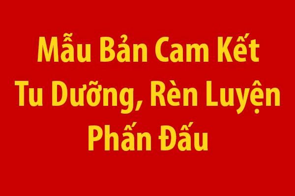 Chi Tiết Mẫu Bản Cam Kết Tu Dưỡng, Rèn Luyện, Phấn Đấu