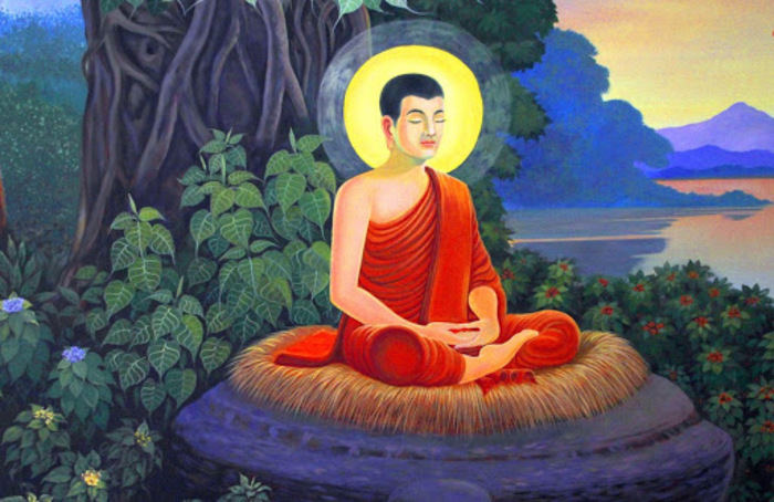 Hình ảnh Đức Phật dưới gốc cây bồ đề