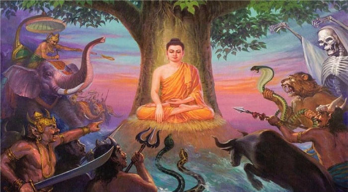 Hình ảnh Đức Phật dưới gốc cây bồ đề