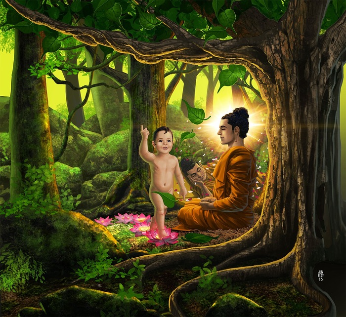 Hình ảnh Đức Phật Đản sanh