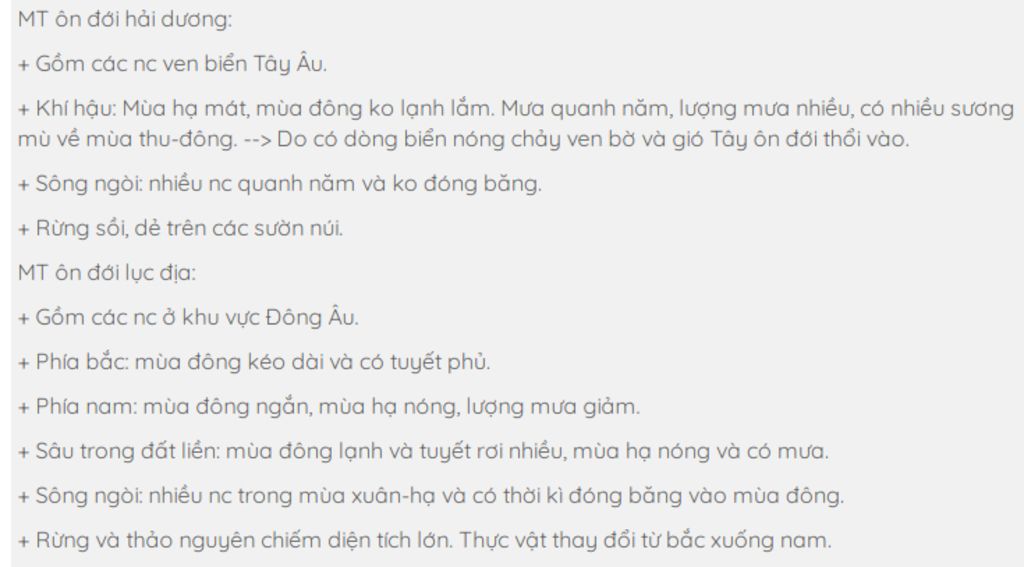 trinh-bay-dac-diem-chinh-cua-moi-truong-on-doi-hai-duong-va-on-doi-luc-dia-cua-chau-au-giai-thic