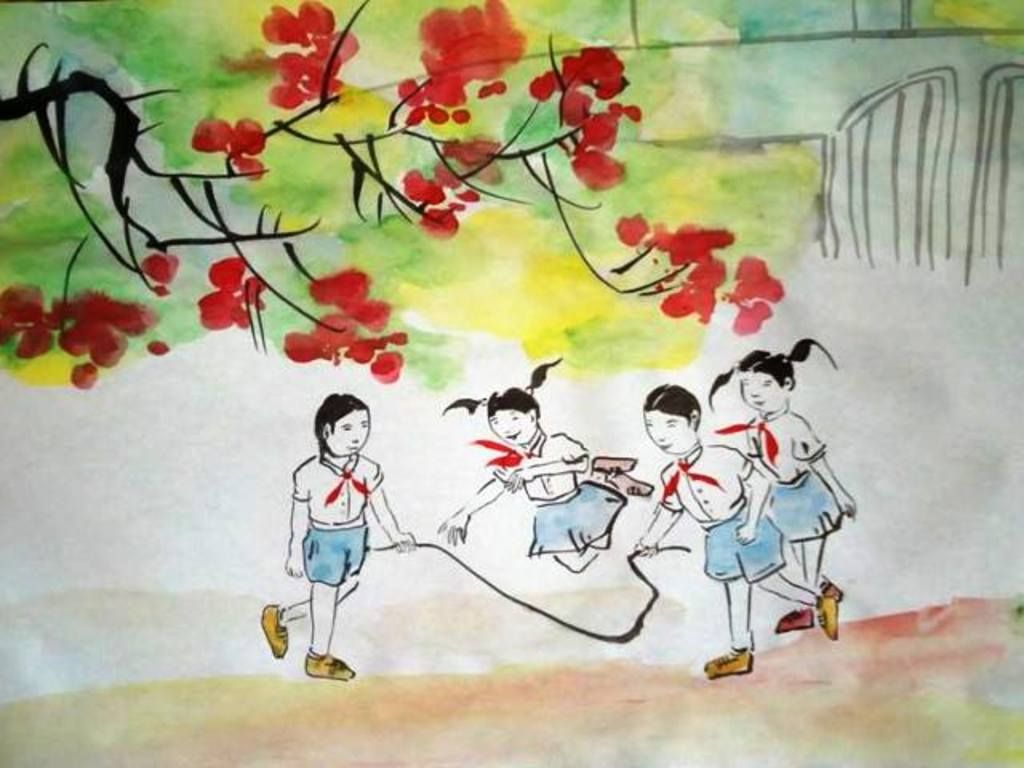 ve-tranh-hoc-sinh-choi-nhay-day-co-the-chep-mang