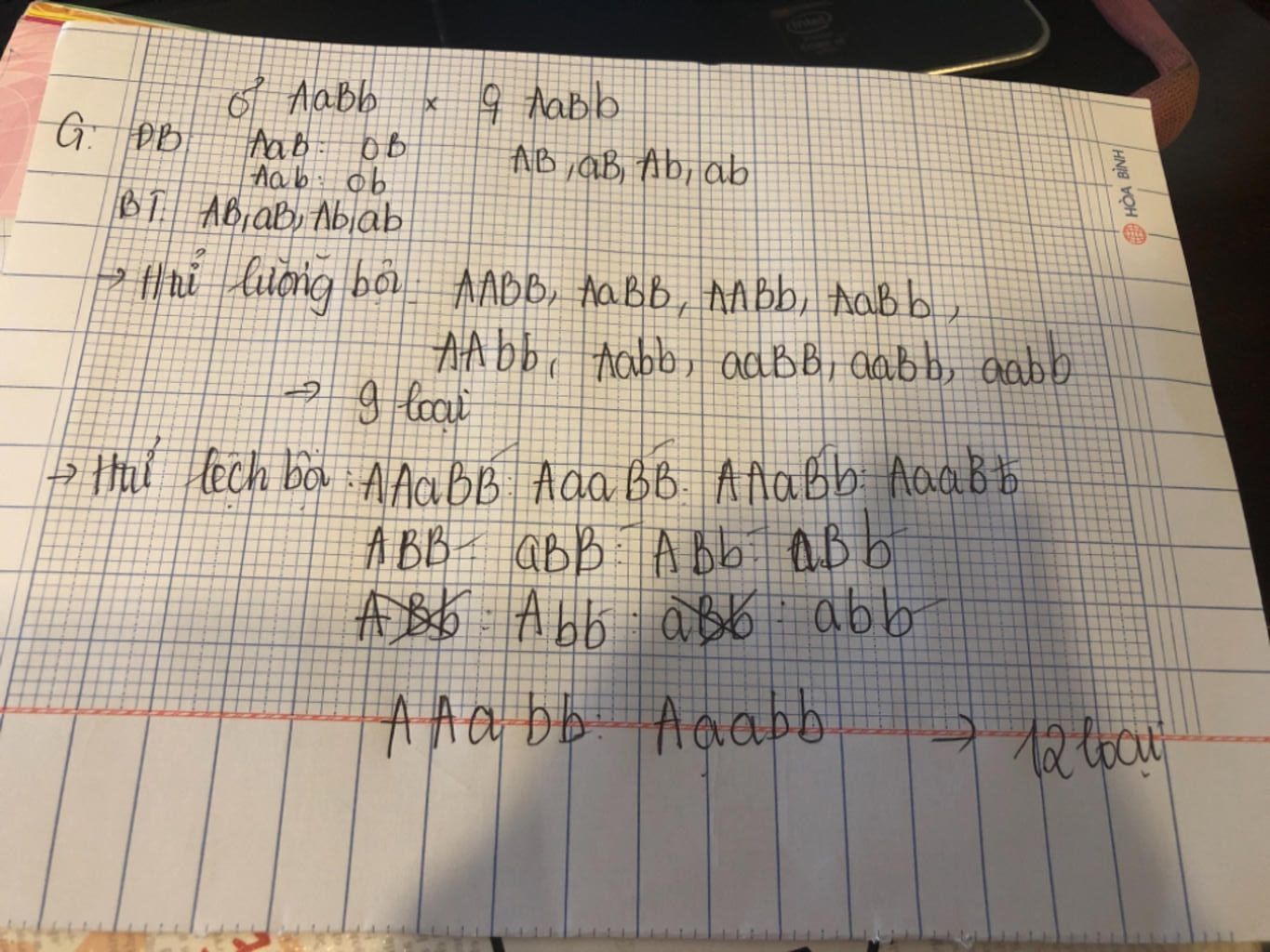 o-mot-loai-dong-vat-giao-phoi-et-phep-lai-aabb-aabb-gia-su-trong-qua-trinh-giam-phan-cua-co-the