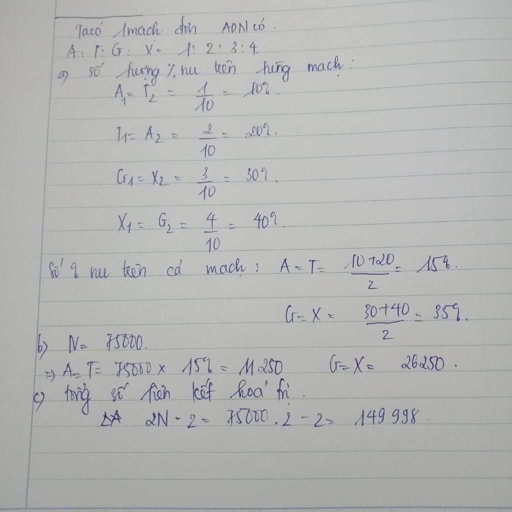 thanh-phan-cac-loai-nu-trong-mot-mach-don-cua-phan-tu-adn-theo-ti-le-a-t-g-1-2-3-4-ac-dinh-a-tha