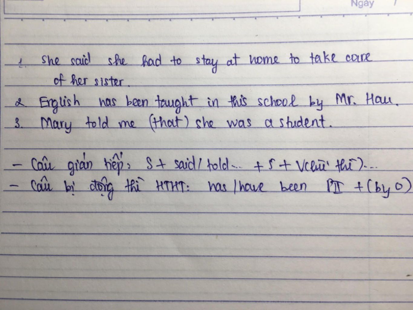 i-rewrite-the-sentences-1-she-said-i-must-stay-at-home-to-to-take-care-of-my-sister-reported-spe