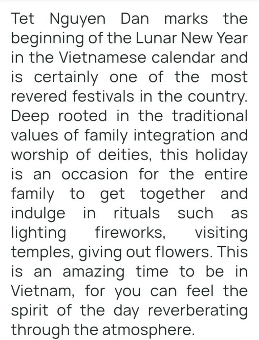 viết cho mik 1 đoạn văn với chủ đề Talk about our costoms and traditions at Tet holiday you should say 1when tet takes place 2what people do befor viet-cho-mik-1-doan-van-voi-chu-de-talk-about-our-costoms-and-traditions-at-tet-holiday-you-shou