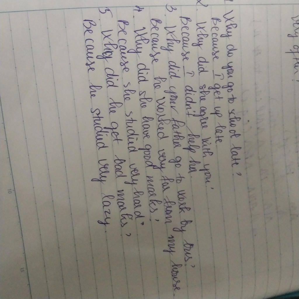 write-5-sentences-q-answers-why-because-chi-dung-nhung-tu-phu-hop-vs-trinh-do-lop-6-thoi-ak-ko-q