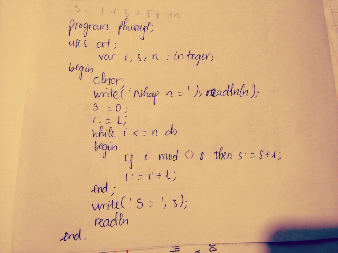 viet-chuong-trinh-tinh-pascal-s-1-3-5-n-bang-while-do-s-2-4-6-n-bang-while-do